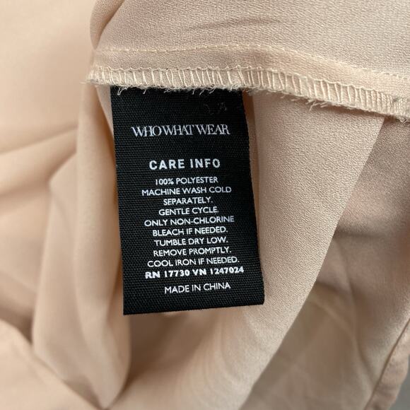 Who What Wear Womens Blouse Sz L Peachy Pink Button Up Flowy Long Sleeve Career - Picture 9 of 10